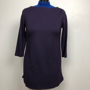 J Jill Ponte Tunic Top Curved Hem